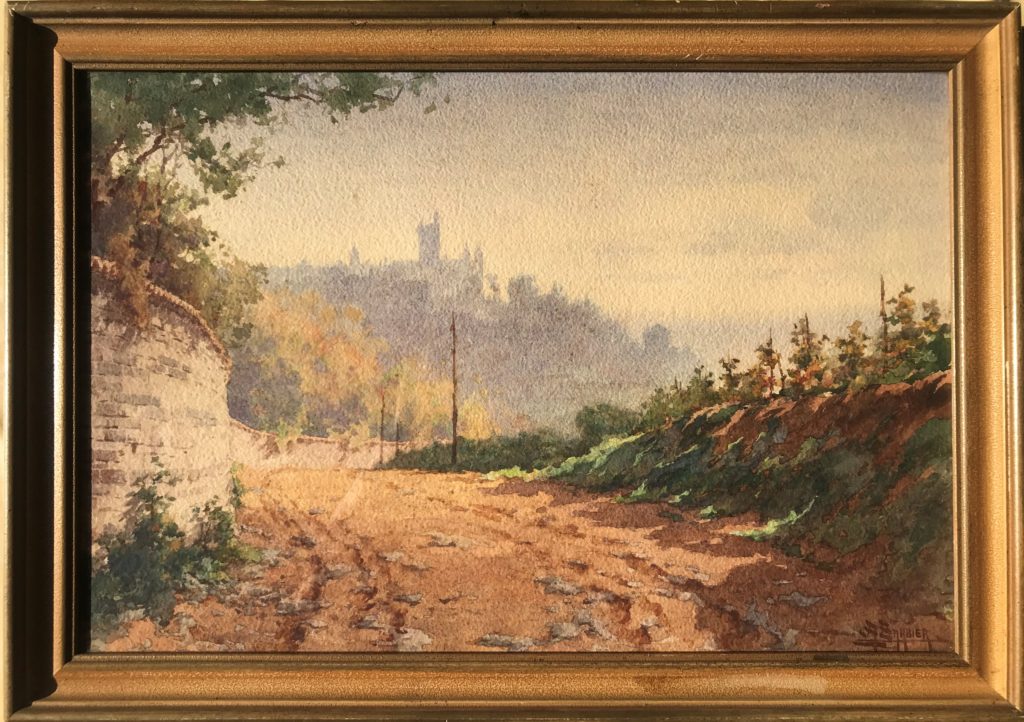 Paysage au château fort